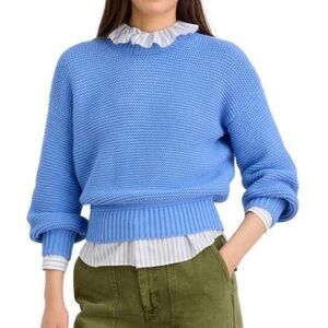 Alex Mill Button-Back Crewneck Sweater - French Blue